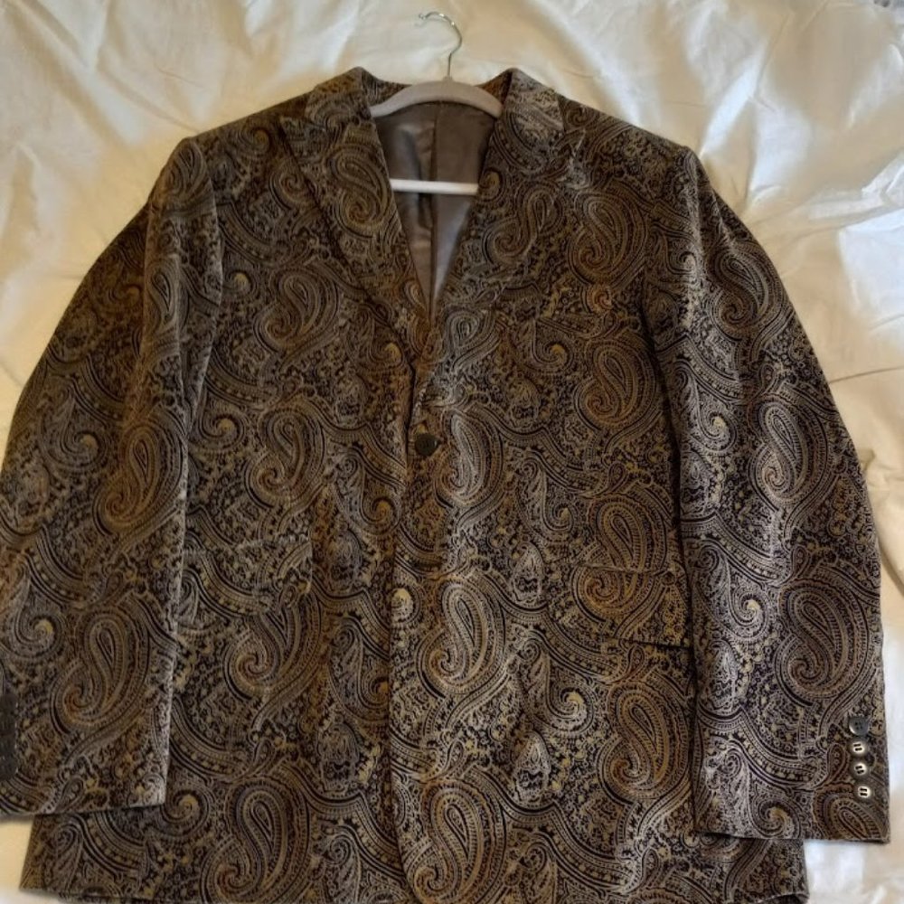 Lazetti Couture Men's 40S Paisley brown Blazer jacket